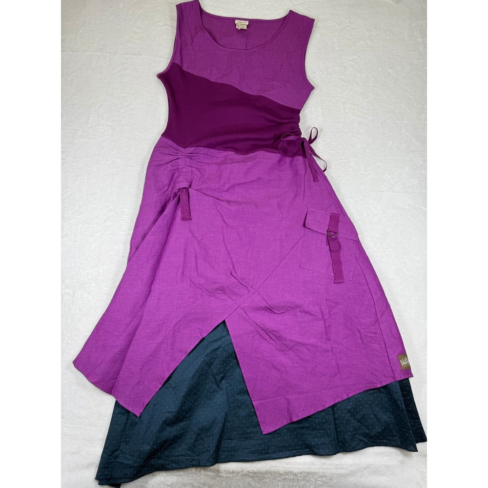 Matilda Jane Purple Linen Blend Steampunk Maxi‎ Dress AD15121 Womens Large L